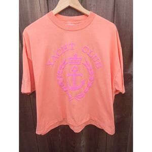 Womens Vintage‎ Puff Letters Yaght Club Tee Jays Crop Top  Onesize